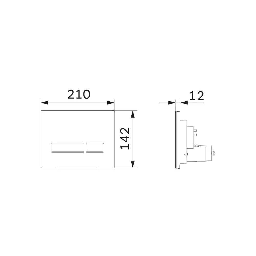 Габаритная схема Кнопка смыва AM.PM Touch Pro I0450A38 черная