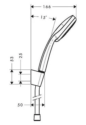 Габаритная схема Душевой гарнитур Hansgrohe Croma 100 27593000