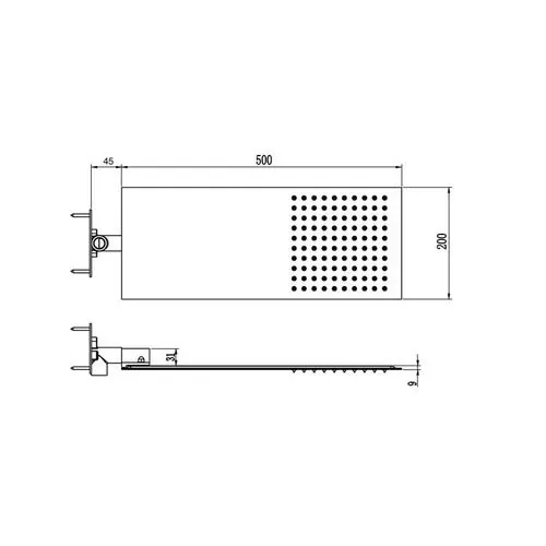 Габаритная схема Верхний душ RGW Shower Panels SP-63