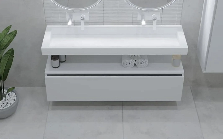 Тумба под раковину Armadi Art Flat 140 белая