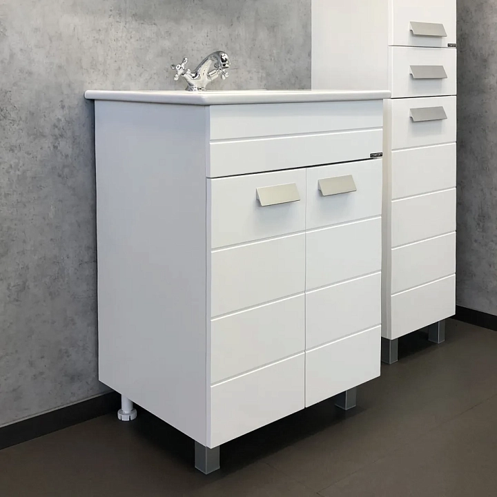 Тумба с раковиной Comforty Модена М 60 белая матовая
