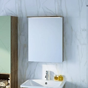 Зеркало-шкаф Бриклаер Кристалл 56 дуб гранж песочный, с подсветкой
