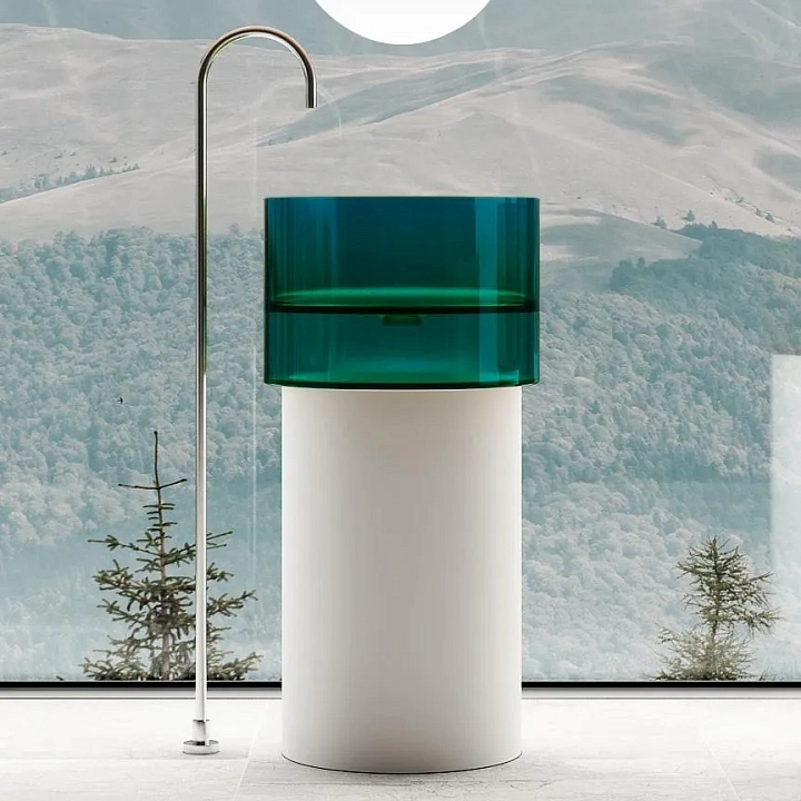 Раковина Abber Kristall AT2701White-Aquamarin 45 см