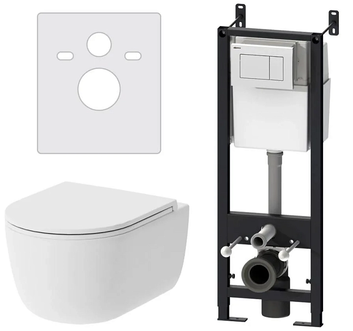 Комплект Damixa Sirius DX86.IS10101.1700 кнопка смыва белая
