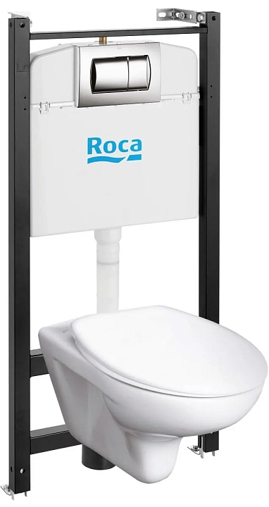 Комплект Roca Mateo Pack 893100010 подвесной унитаз + инсталляция + кнопка + сиденье