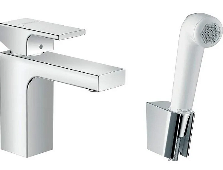 Смеситель Hansgrohe Vernis Shape 71216000 для раковины с гигиеническим душем