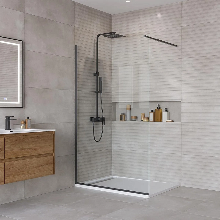 Душевая перегородка BelBagno Kraft L-1-110-C-NERO
