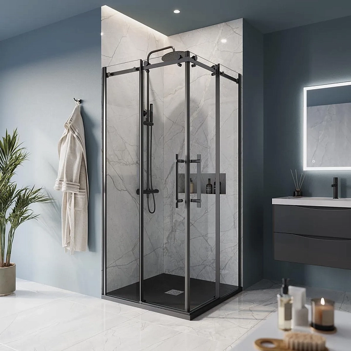 Душевой уголок BelBagno Marino A-2-100-C-NERO