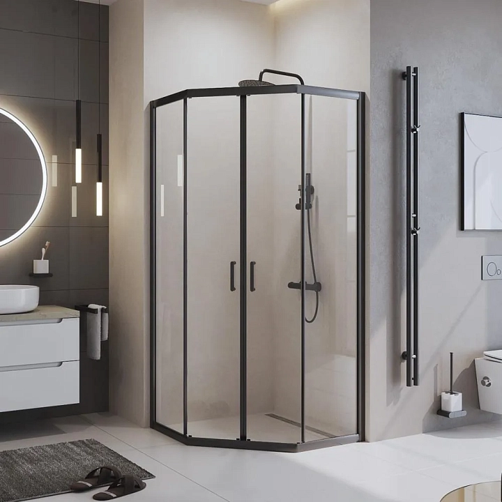 Душевой уголок BelBagno Uno-195 P-2-90-C-NERO