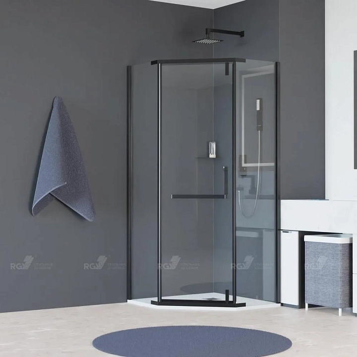 Душевой уголок RGW Hotel HO-081B 100х100 профиль черный