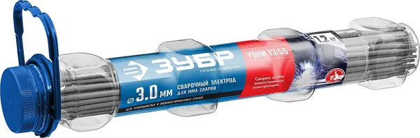 Электрод сварочный УОНИ 13/55 с основным покрытием, d 3.0 х 350 мм, 1,2 кг в ПВХ тубе, Профессионал. ЗУБР — фото 3