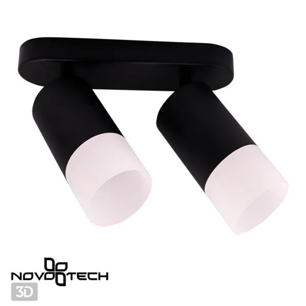 Св-к накл.IP20 GU10 9W 235V FLAX черный B NOVOTECH — фото 3