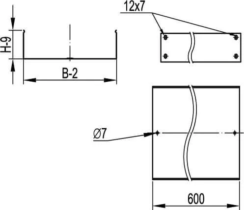 Телескопическое расширение для лотка 80х80 длина 600 мм, цинк-ламельное DKC — фото 2