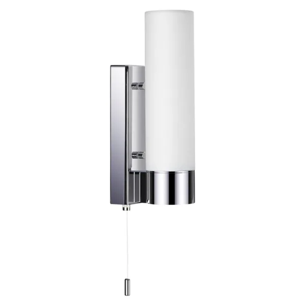 Настенный св-к с выкл IP44 E27 60W 220V TINGO хром/белый ODEON LIGHT