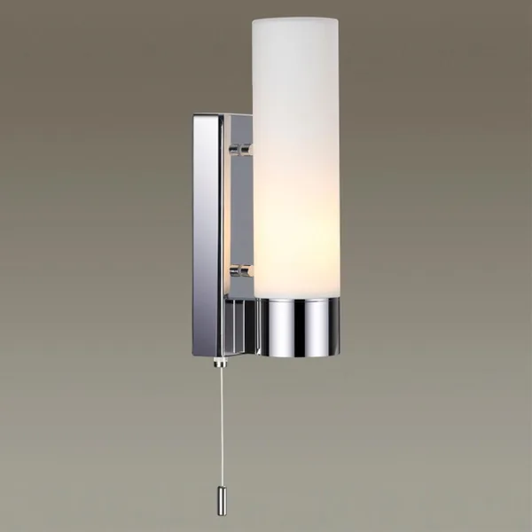 Настенный св-к с выкл IP44 E27 60W 220V TINGO хром/белый ODEON LIGHT — фото 2