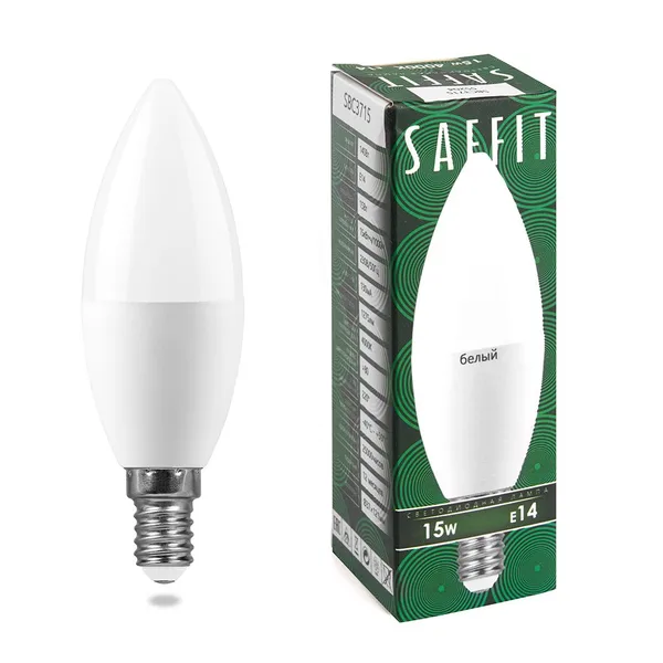 Лампа светодиодная SAFFIT SBC3715 Свеча E14 15W 4000K Feron