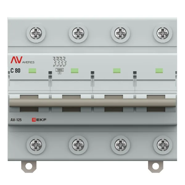 Выключатель автоматический ВА МОД AV-125 4П 80A D 10кА AVERES EKF — фото 2