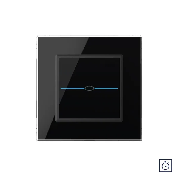 Сенсорный выключатель с таймером Quadro 1 клавиша 1 модуль Черный Livolo — фото 2