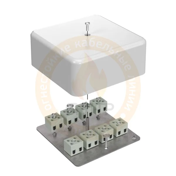 Коробка огнестойкая для кабель-канала 40-0470-FR2.5-6 Е15-Е120 103х103х45 RAL9003 Промрукав (22 шт/уп)