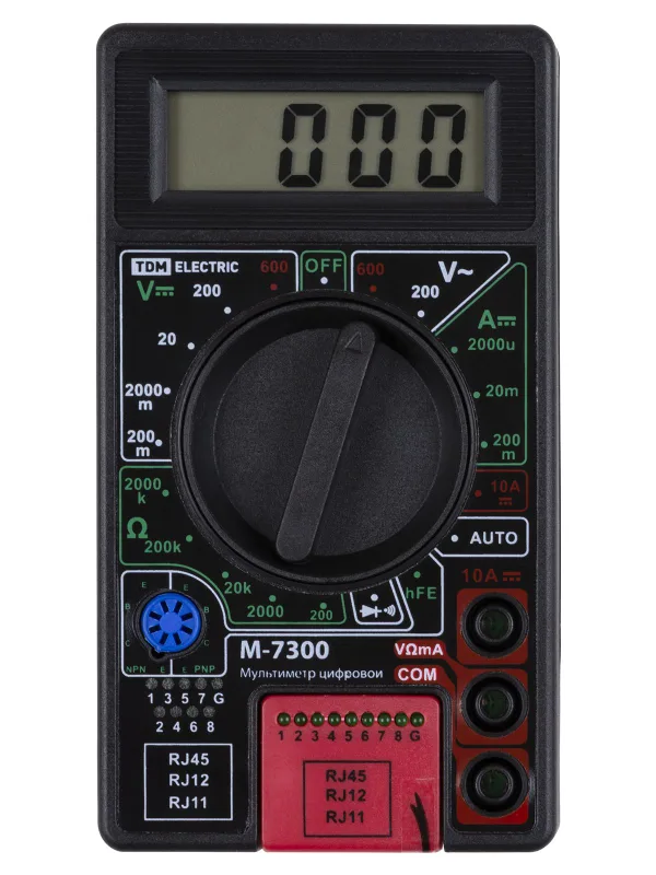Мультиметр цифровой серия "МастерЭлектрик" М-7300 (каб.тестер RJ-11,12,45) TDM — фото 4