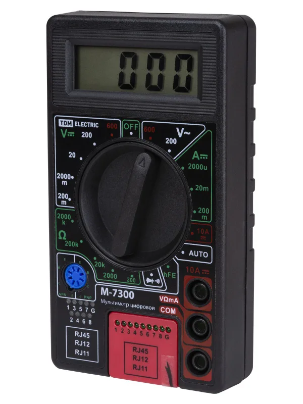 Мультиметр цифровой серия "МастерЭлектрик" М-7300 (каб.тестер RJ-11,12,45) TDM — фото 3