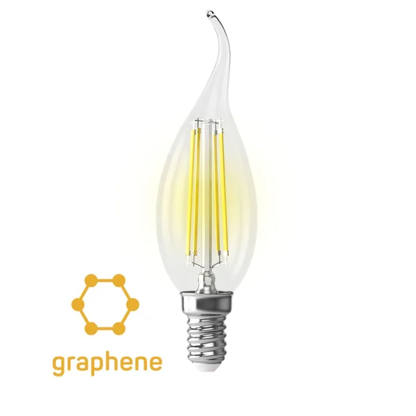 Лампа св/д E14 6,5Вт 2800K Прозрачный Candle wind 9W Graphene 7132 Voltega — фото 2