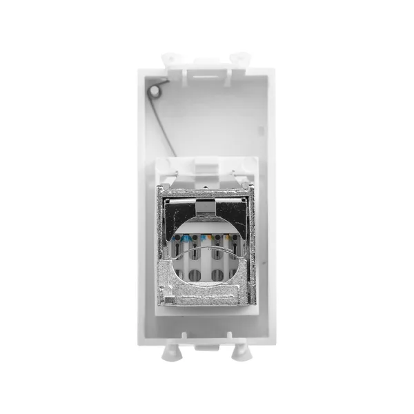 Компьютерная розетка RJ-45 модульная, кат.6 экранированная, "Avanti","Белое облако", 1 модуль DKC — фото 3