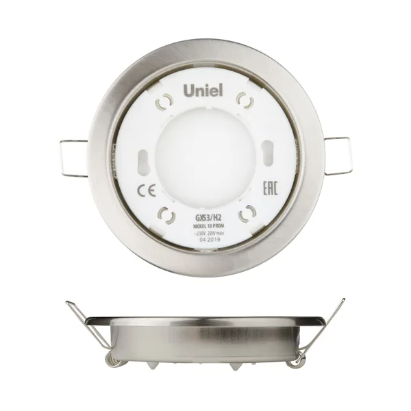 Светильник ультратонкий встраиваемый GX53/H2 NICKEL 10 PROM Uniel — фото 2