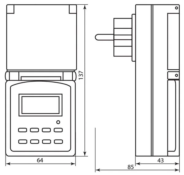Розетка с таймером Feron TM23 недельная электронная мощность 3500W/16A IP44 — фото 9