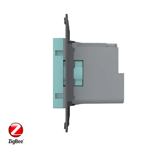 Розетка ZigBee (Wi-Fi) с з/з с защитными шторками 16A, цвет зеленый (механизм) Livolo — фото 3