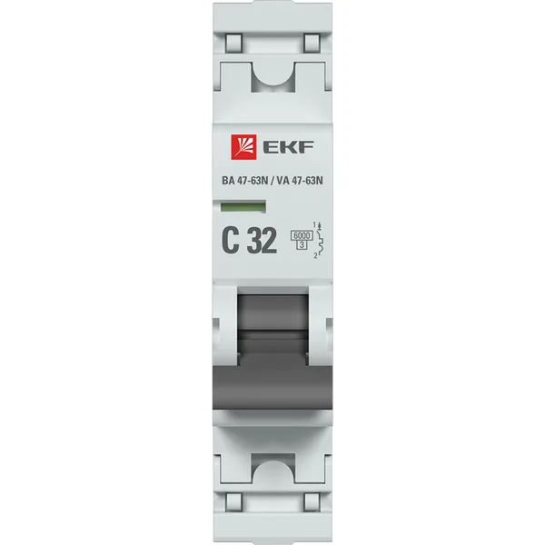 Выключатель автоматический ВА МОД 1П 32А C 6кА ВА 47-63N PROxima EKF — фото 2