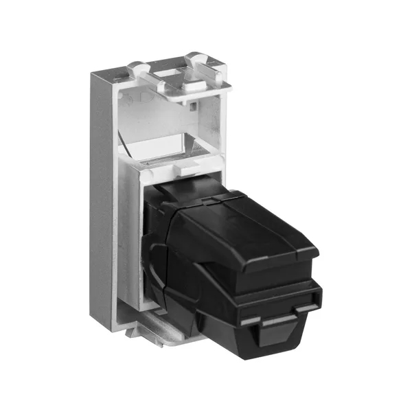 USB 2.0 розетка модульная, тип А-А, "Avanti", "Закаленная сталь", 1 модуль DKC — фото 4