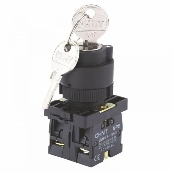 Переключатель NP2-EG51, 3 положения возвратом, 1НО, IP40 (R) CHINT