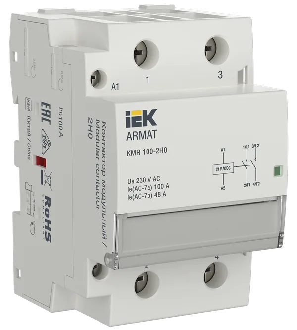 Контактор модульный KMR 100А 24В AC/DC 2НО ARMAT IEK