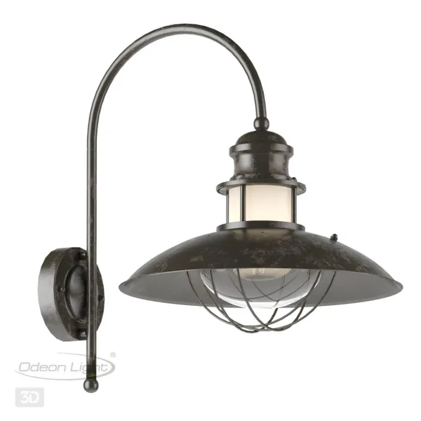 Уличный настенный св-к IP44 E27 1*60W DANTE коричневый/прозрачный B ODEON LIGHT — фото 3