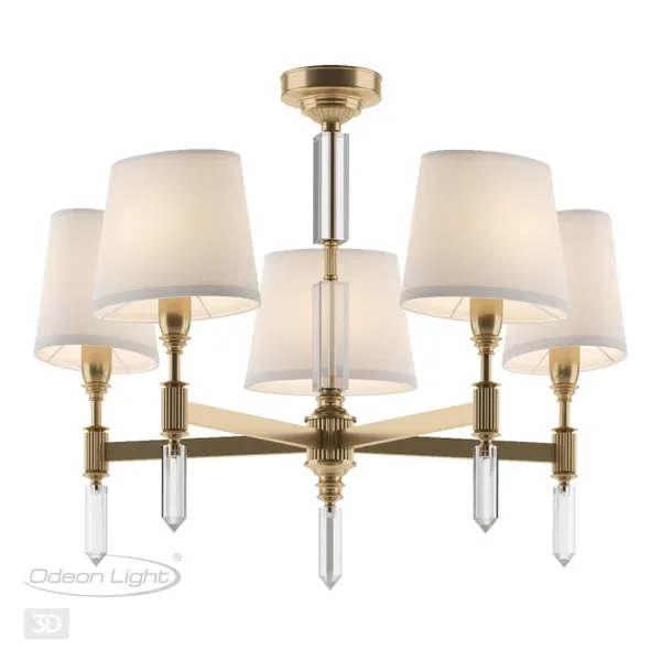 Люстра E14 5*40W LONDON бронзовый/белый/ткань ODEON LIGHT — фото 4
