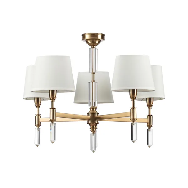 Люстра E14 5*40W LONDON бронзовый/белый/ткань ODEON LIGHT