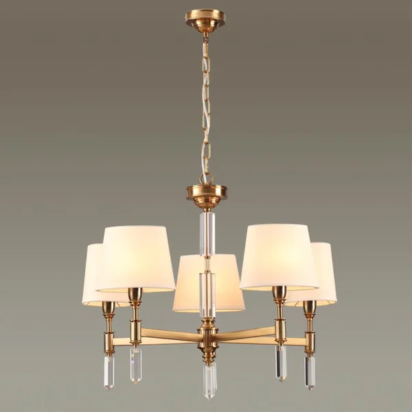 Люстра E14 5*40W LONDON бронзовый/белый/ткань ODEON LIGHT — фото 3