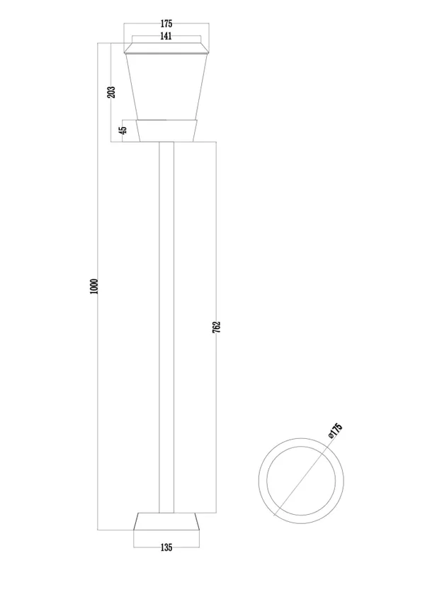 Ландшафтный светильник 1*E27 23Вт Черный IP20 Faro O039FL-01B Outdoor Maytoni — фото 2