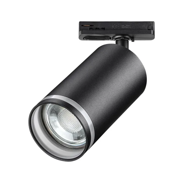 Св-к трековый однофазный двухжильный IP20 GU10 9W 220V ULAR черный NOVOTECH — фото 5