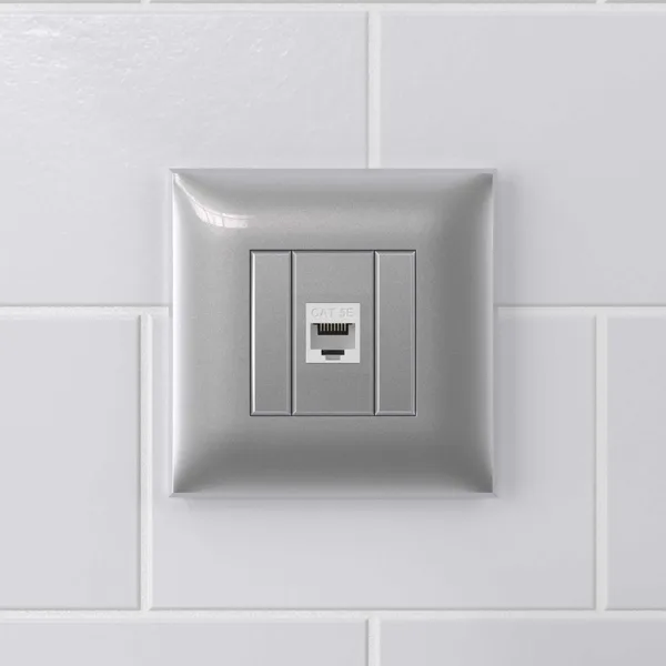 Компьютерная розетка RJ-45 без шторки в стену, кат.5е одинарная, "Avanti", "Закаленная сталь" DKC — фото 5