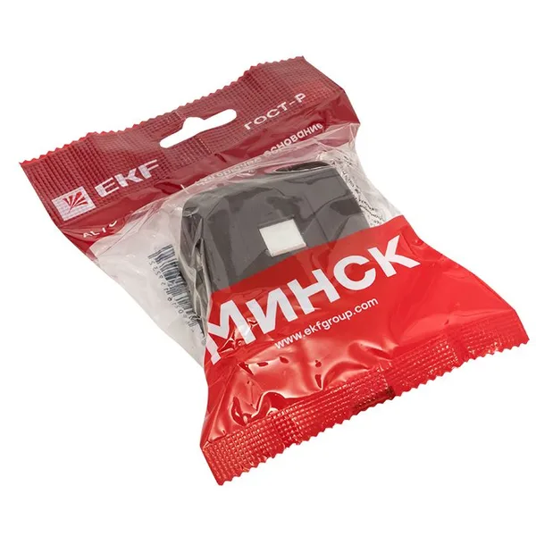 Минск Розетка RJ-45 1-местная ОП , 1А, 120В, тёмное дерево EKF — фото 2