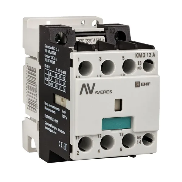 Контактор КМЭ 12А 1NO 400В АС AVERES EKF