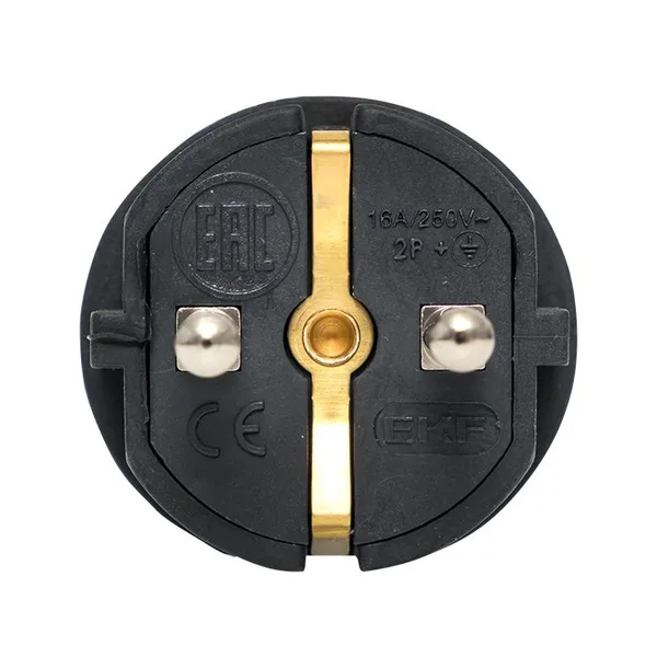 Вилка угловая каучуковая 230В 2P+PE 16A IP44 PRO EKF — фото 4
