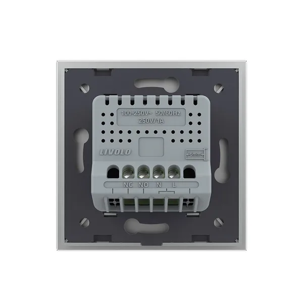 Розетка электрическая + USB type-C с блоком питания 18W Livolo 1 пост Серая VL-C7CTF16A.UC18W-2IP — фото 4