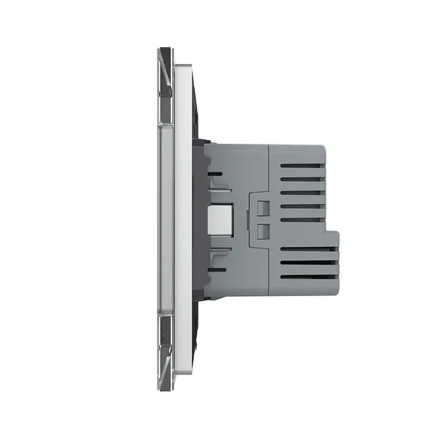 Розетка электрическая + USB type-C с блоком питания 18W Livolo 1 пост Серая VL-C7CTF16A.UC18W-2IP — фото 3