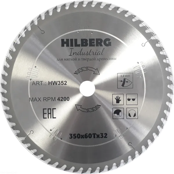 Диск пильный Industrial Дерево 350*32*60Т HW352 Hilberg