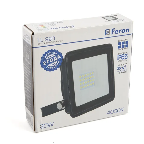 Светодиодный прожектор Feron LL-920 IP65 30W 4000K — фото 5