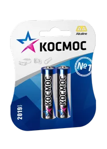 Элемент питания алкалиновый LR LR6 BP-2 (блист.2шт) Космос