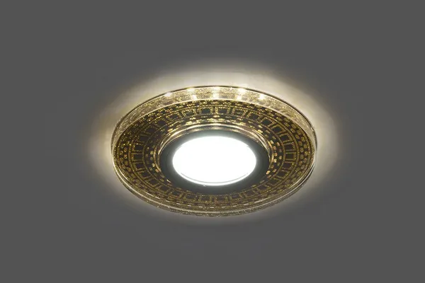 Светильник встраиваемый с LED подсветкой Feron CD981 потолочный MR16 G5.3 прозрачный, золото — фото 2